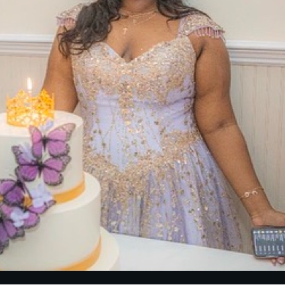 Purple and Gold Ball Gown dress worn once!!!